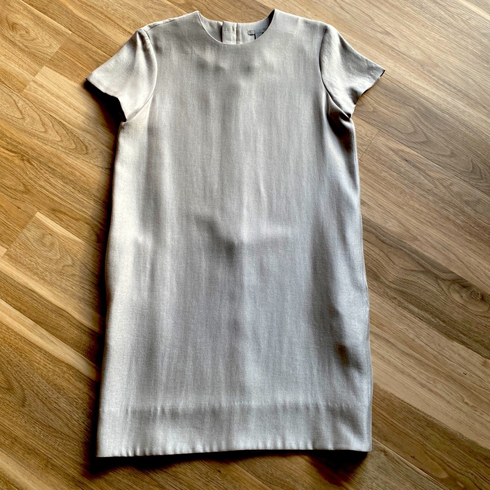 COS silver sheath dress.